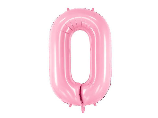 Picture of FOIL BALLOON NUMBER 0 PASTEL PINK 34 INCH
